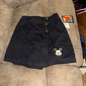 Vintage Black Skirt with Mickey Mouse Patch
